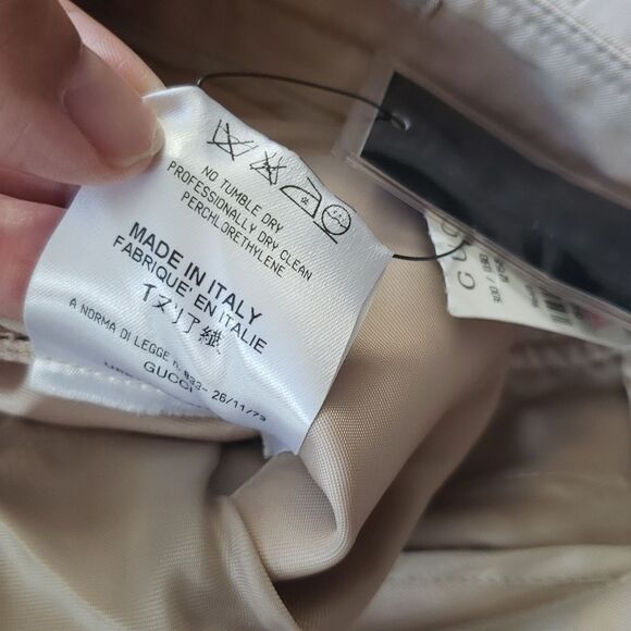 NWT GUCCI Beige Chic Edgy Feminine Workcore Retro Y2K Cotton Dress Pants Size 40 - Picture 4 of 9